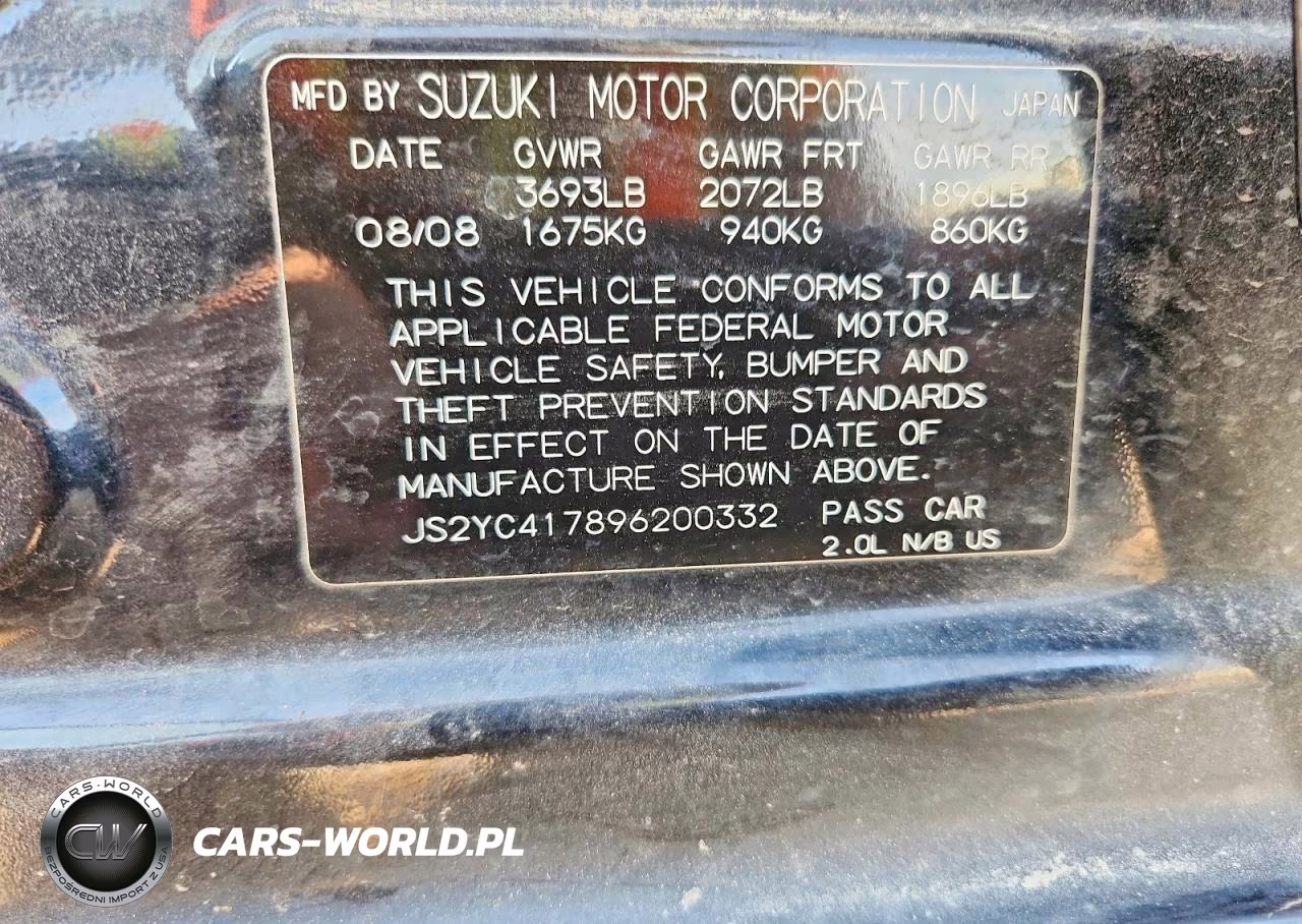 2009 Suzuki Sx4 VIN:JS2YC417896200332 - 13
