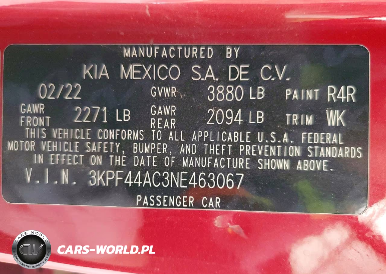 2022 Kia Forte Gt VIN:3KPF44AC3NE463067 - 12