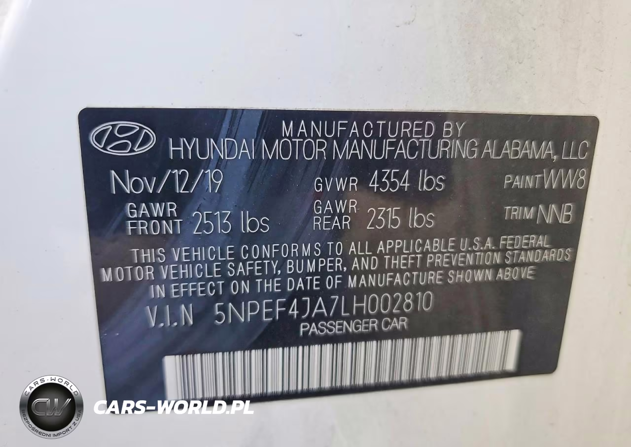 2020 Hyundai Sonata Sel VIN:5NPEF4JA7LH002810 - 12