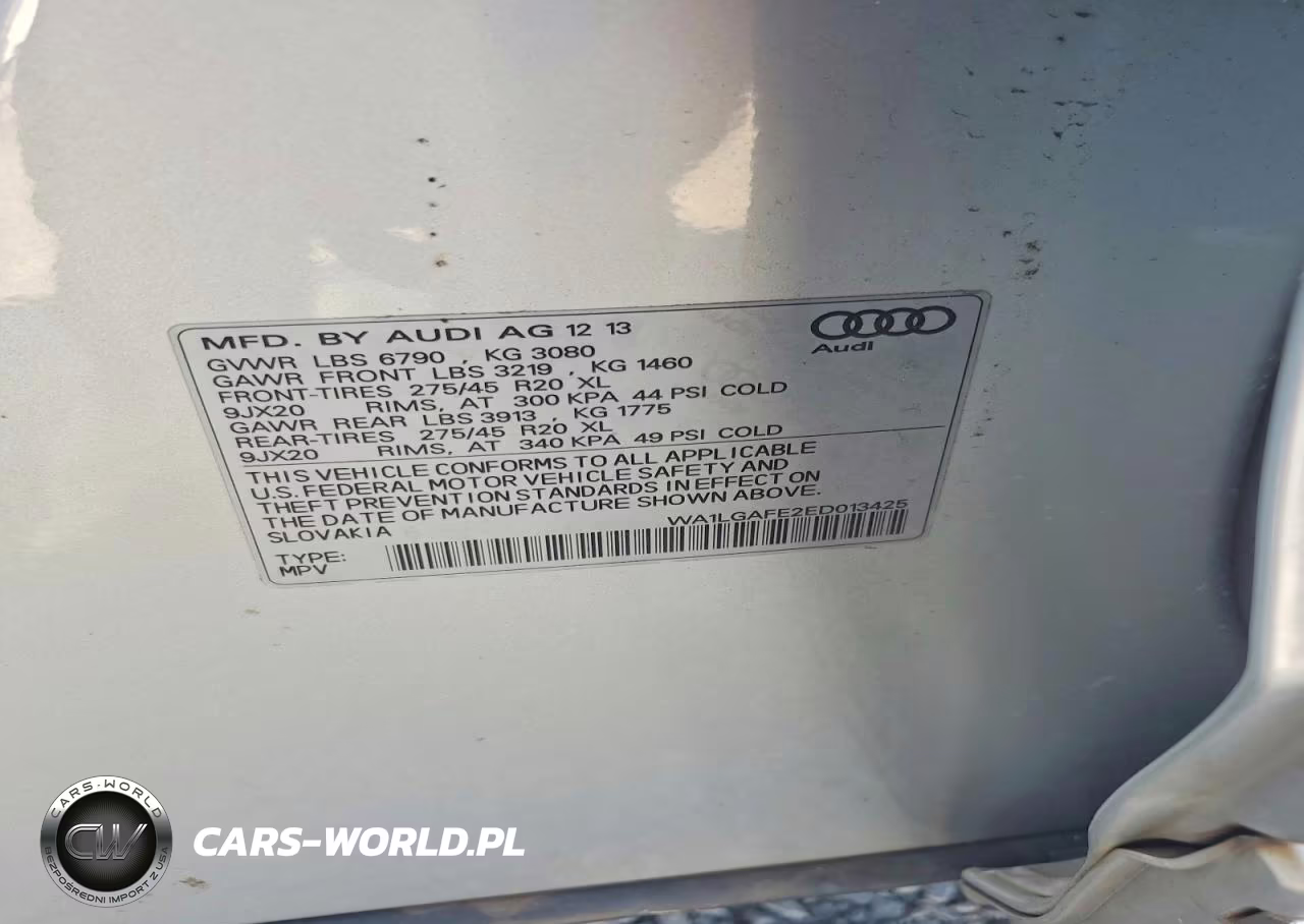 2014 Audi Q7 Premium Plus VIN:WA1LGAFE2ED013425 - 13