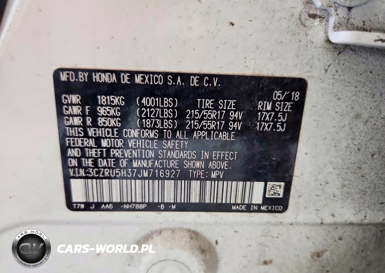 2018 Honda Hr-V Lx VIN:3CZRU5H37JM716927 - 13