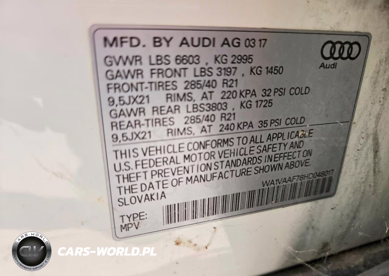 2017 Audi Q7 Prestige VIN:WA1VAAF78HD048017 - 13