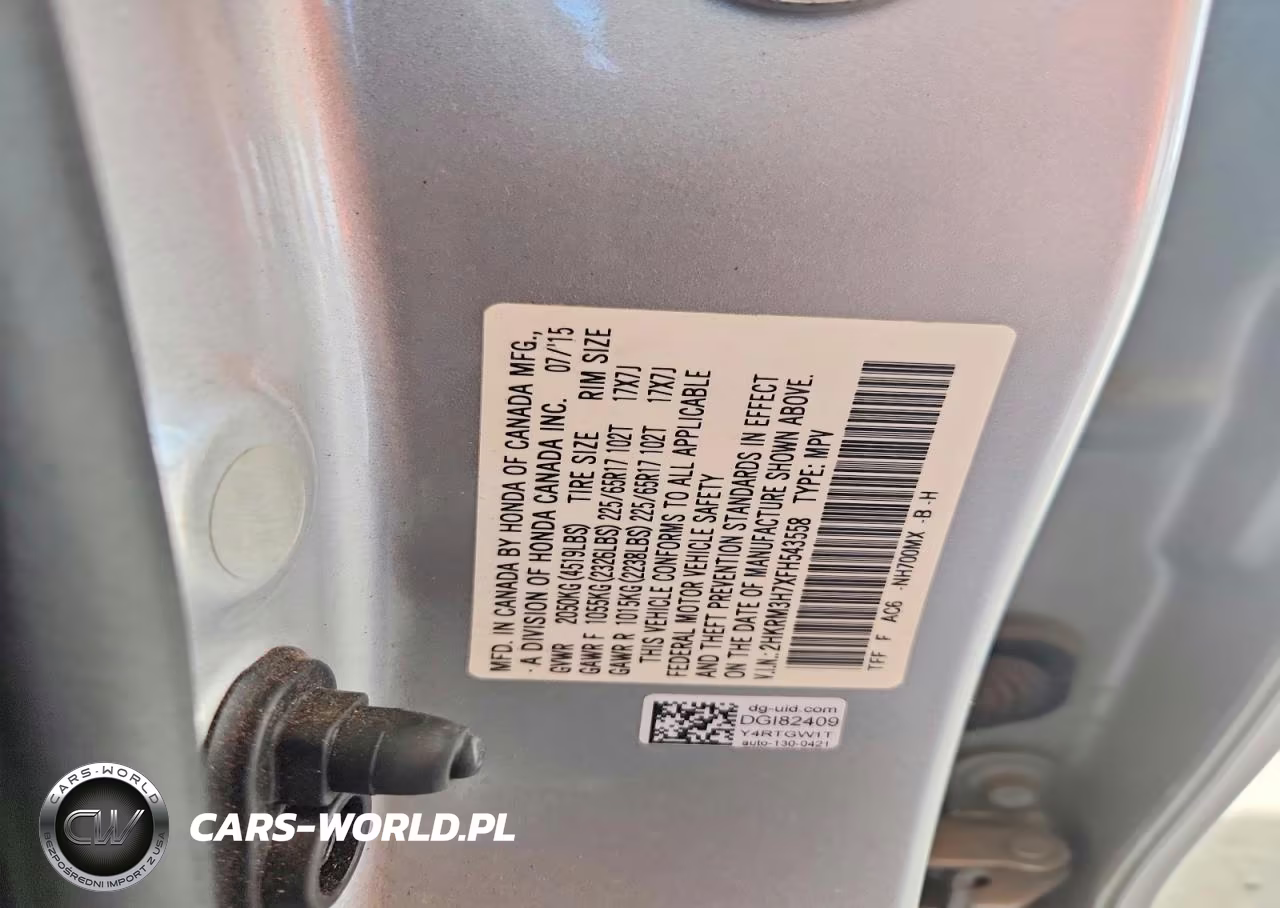 2015 Honda Cr-V Exl VIN:2HKRM3H7XFH543558 - 12