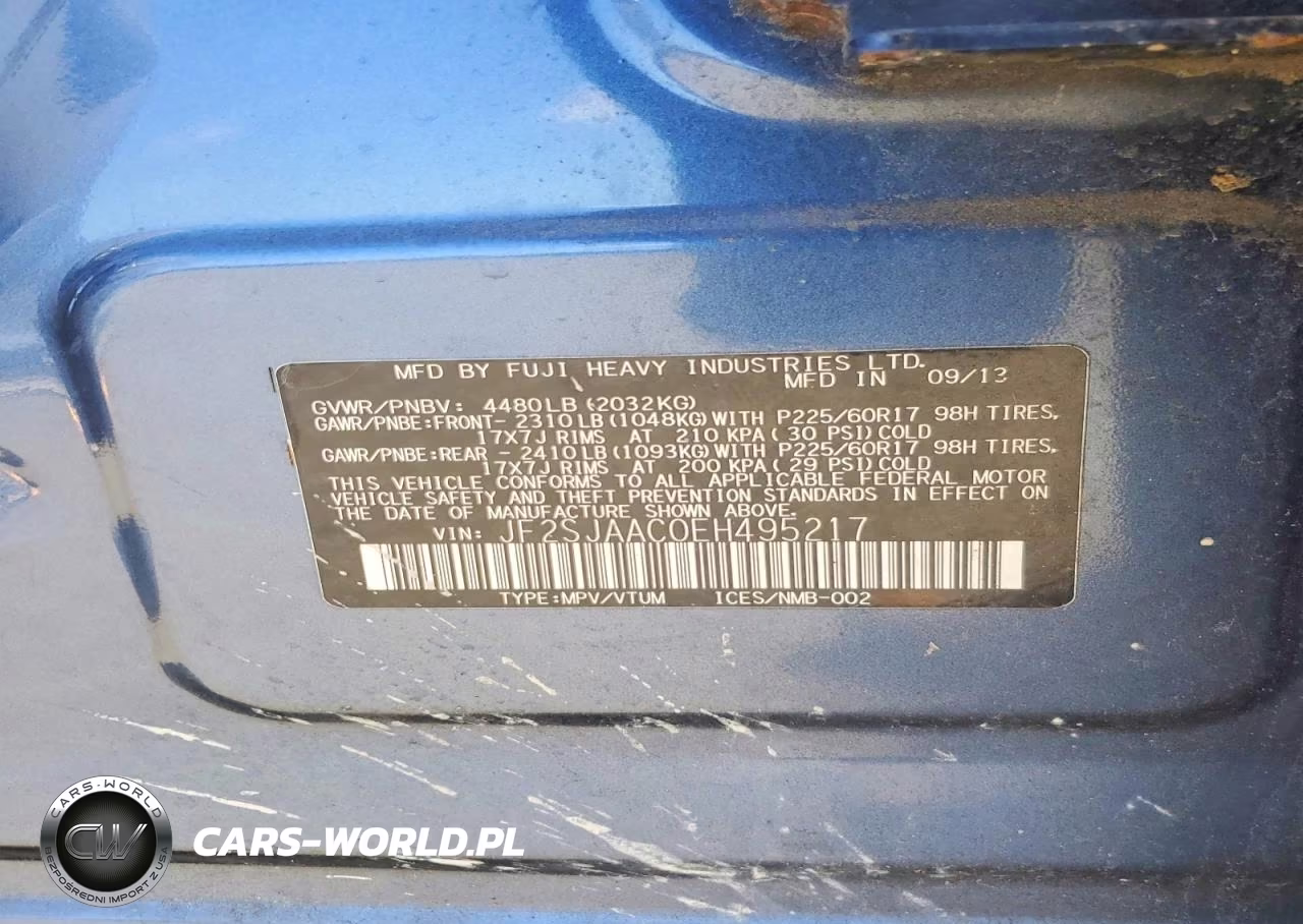 2014 Subaru Forester 2.5I VIN:JF2SJAAC0EH495217 - 13