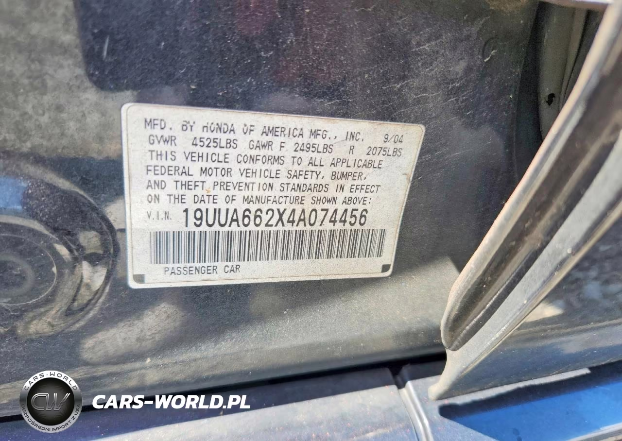 2004 Acura Tl VIN:19UUA662X4A074456 - 12
