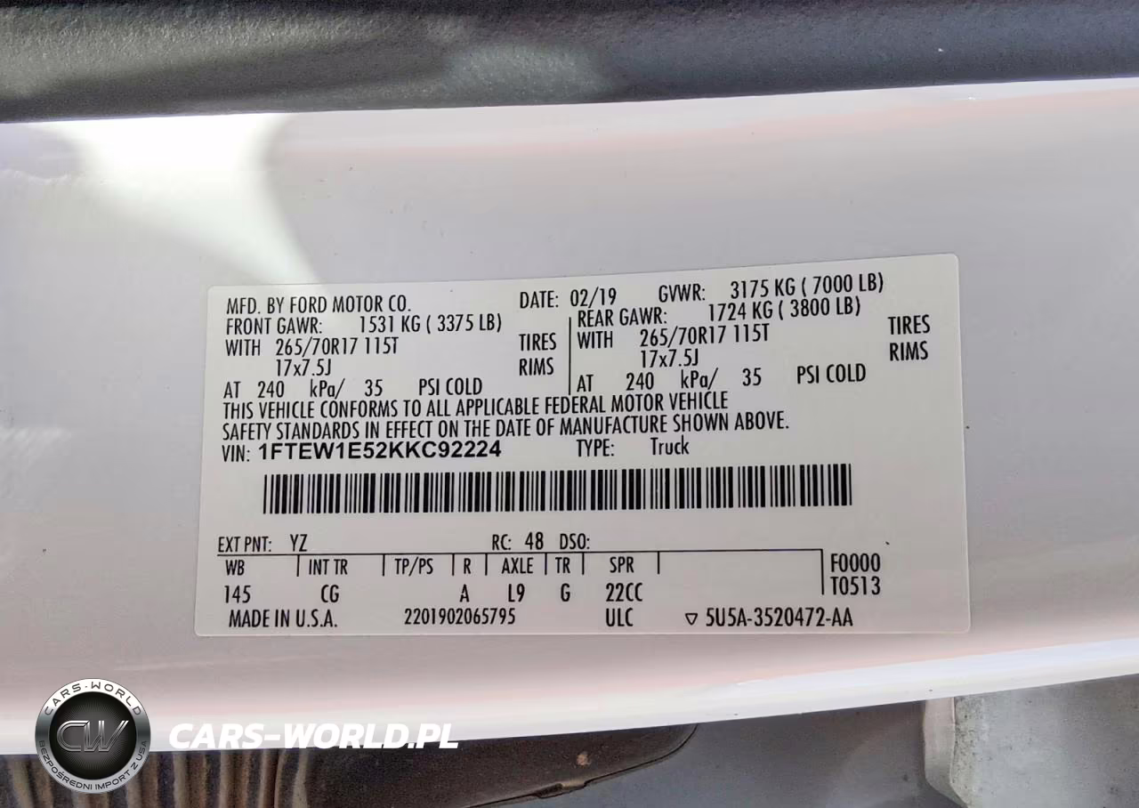 2019 Ford F150 Supercrew VIN:1FTEW1E52KKC92224 - 12