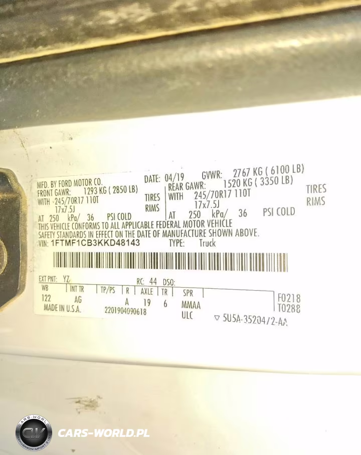 2019 Ford F150 VIN:1FTMF1CB3KKD48143 - 12