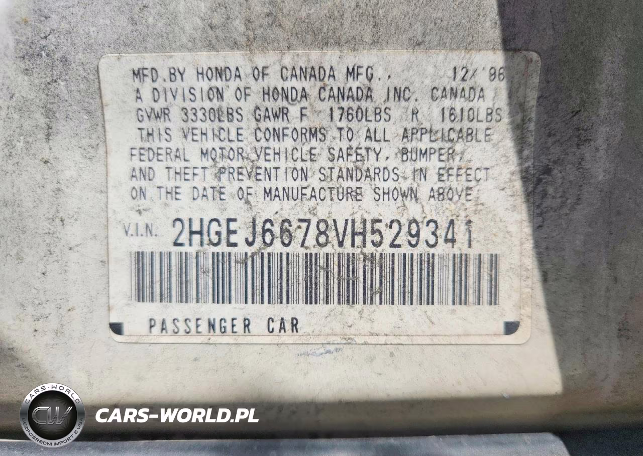 1997 Honda Civic Lx VIN:2HGEJ6678VH529341 - 13