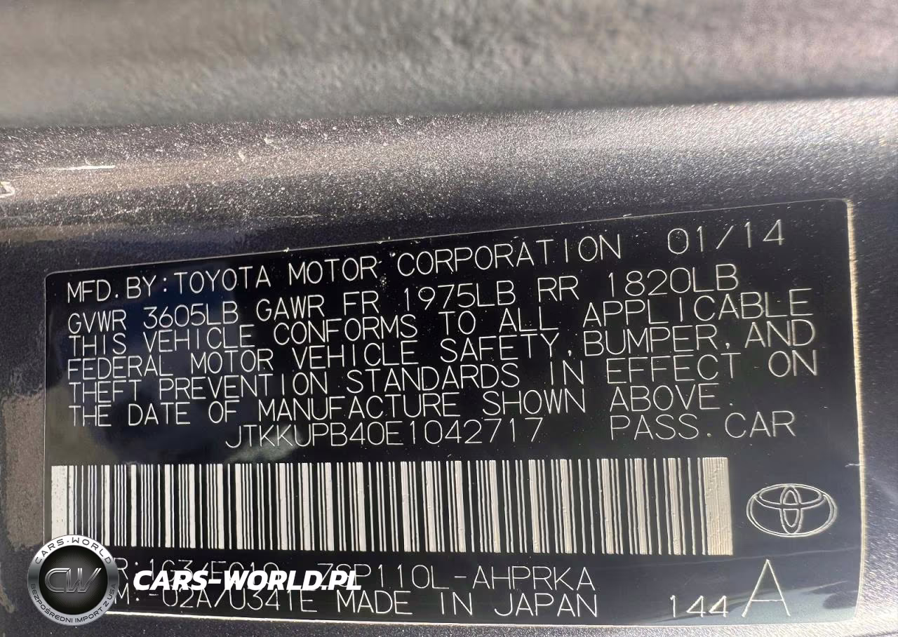 2014 Toyota Tc Ple VIN:JTKKUPB40E1042717 - 8