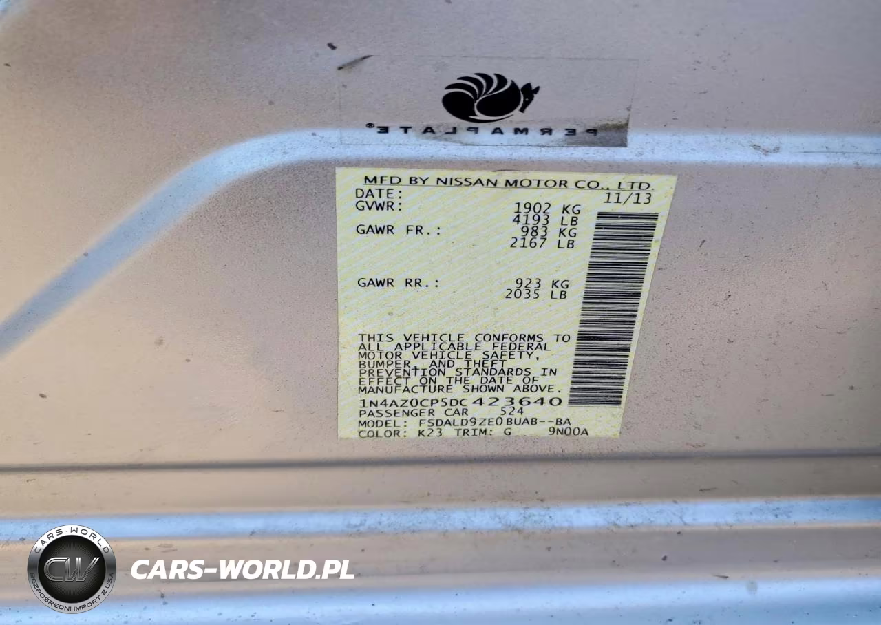NISSAN LEAF VIN:1N4AZ0CP5DC423640 - 12