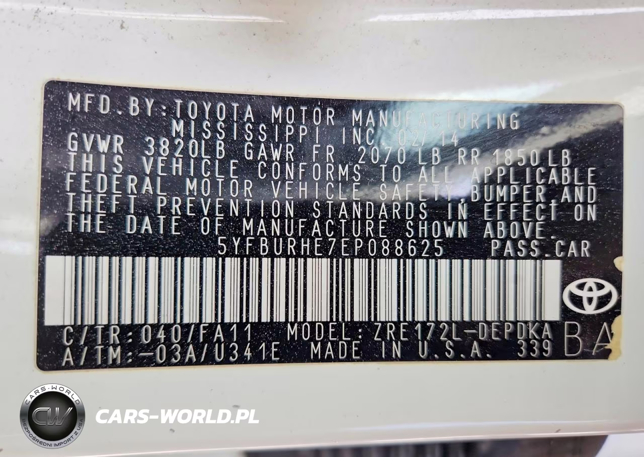 2014 Toyota Corolla L VIN:5YFBURHE7EP088625 - 13