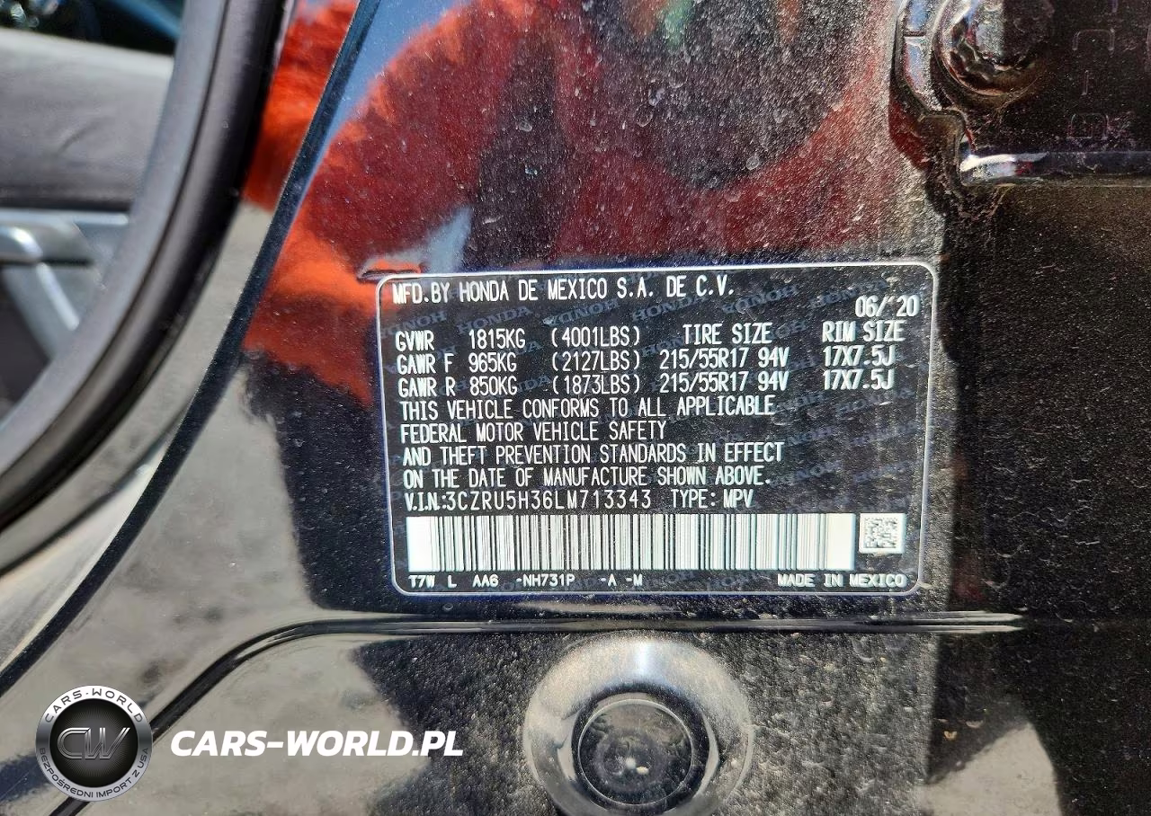 2020 Honda Hr-V Lx VIN:3CZRU5H36LM713343 - 13