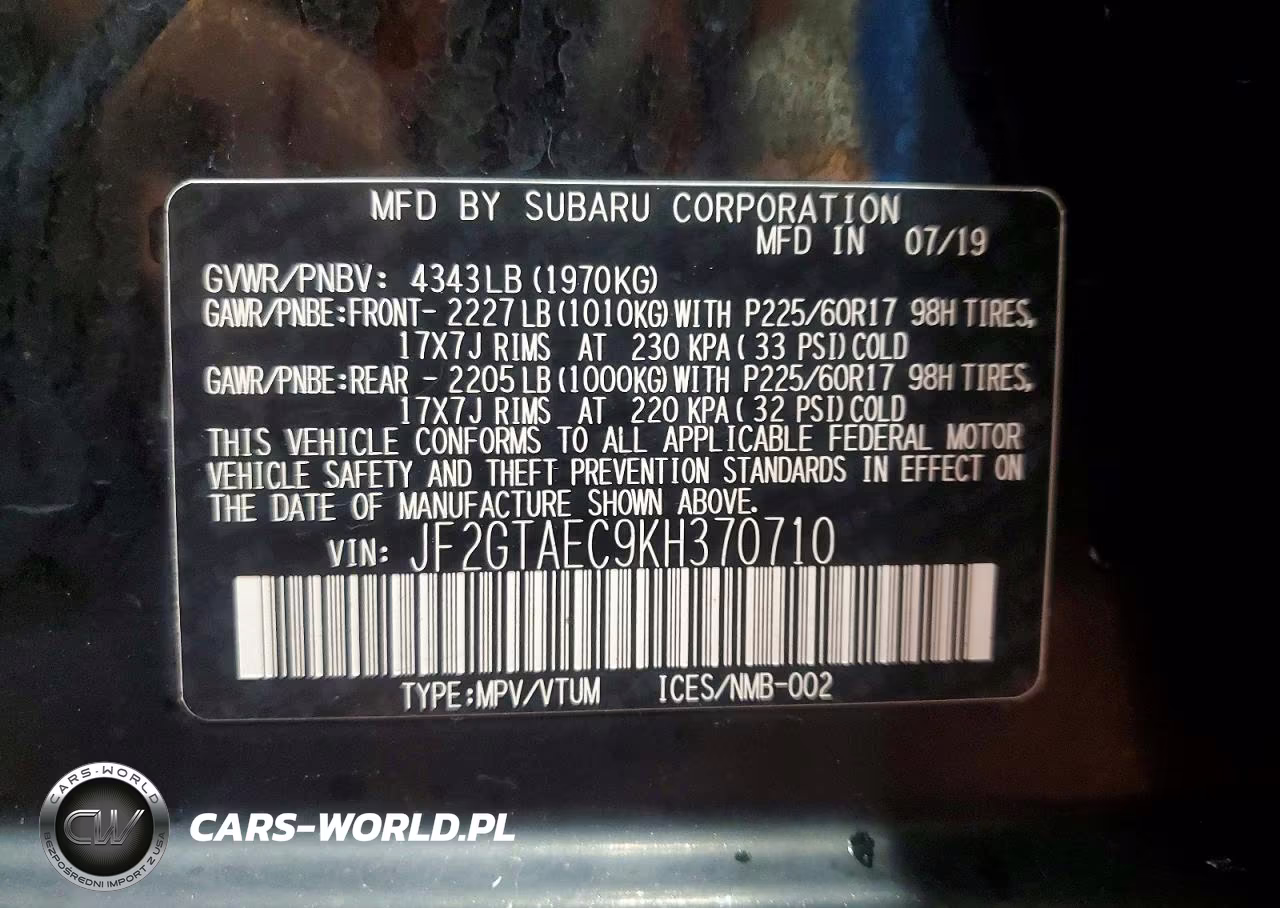2019 Subaru Crosstrek Premium VIN:JF2GTAEC9KH370710 - 13