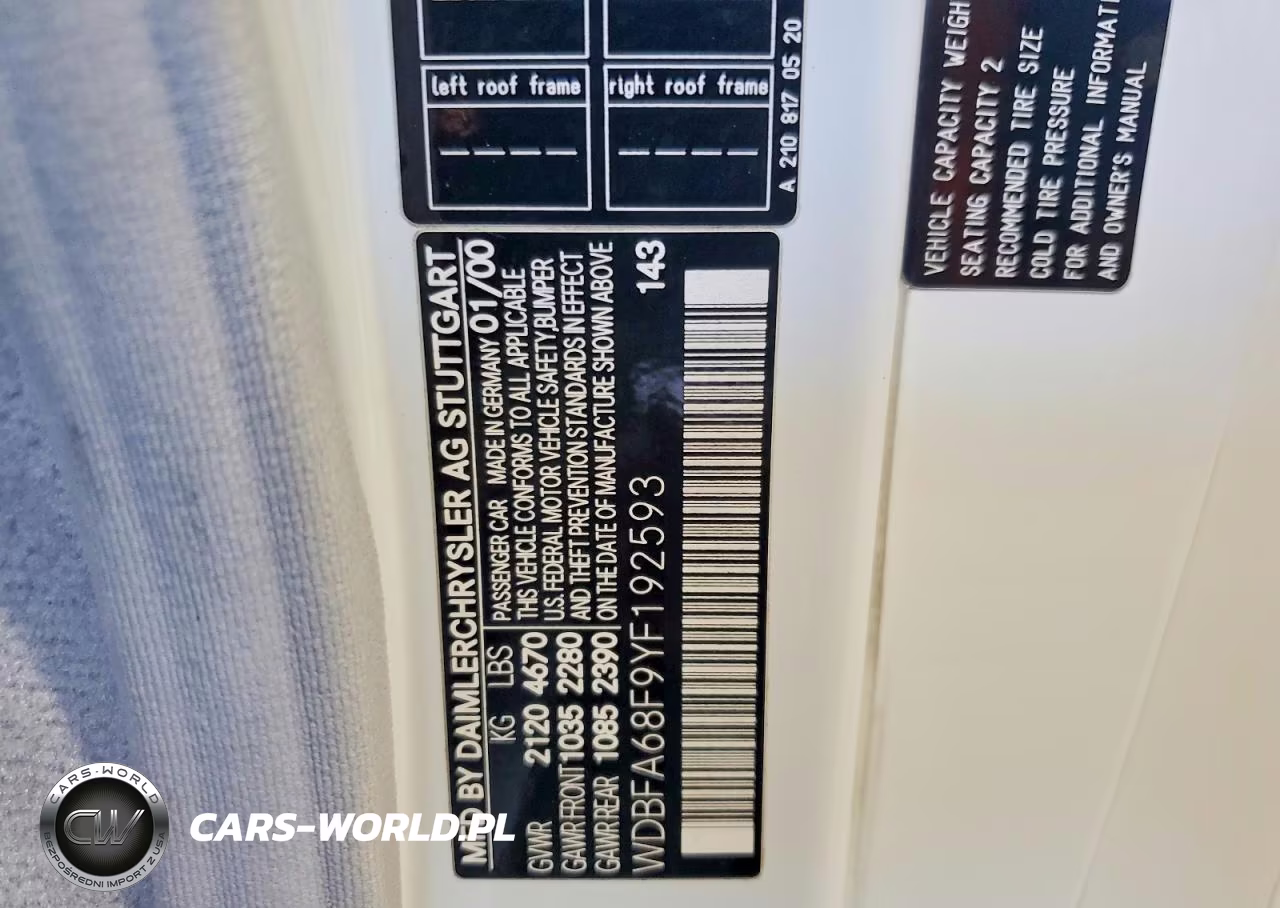 2000 Mercedes-Benz Sl 500 VIN:WDBFA68F9YF192593 - 12