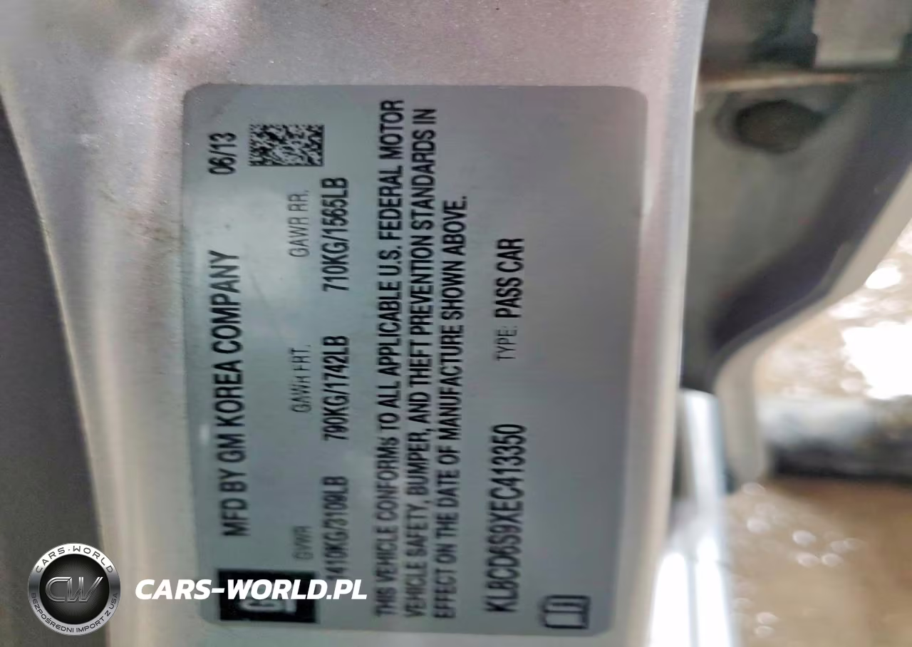 2014 Chevrolet Spark 1Lt VIN:KL8CD6S9XEC413350 - 13