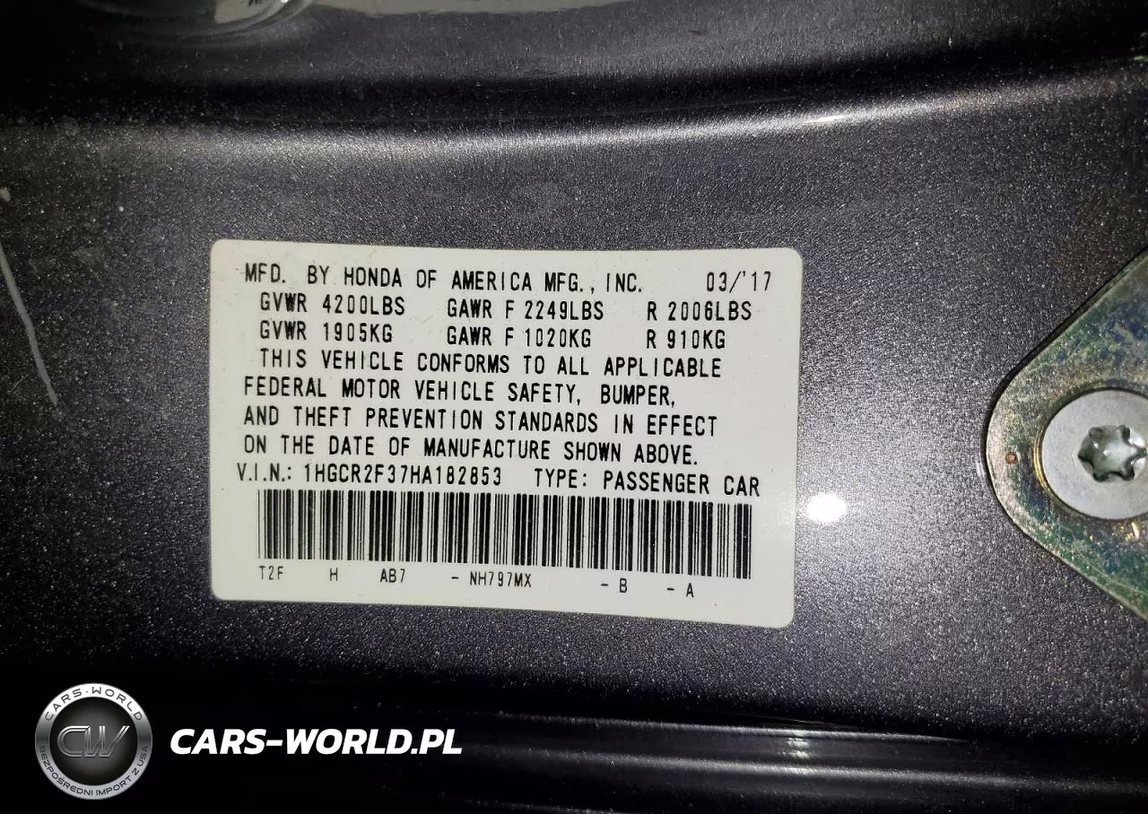 2017 Honda Accord Lx VIN:1HGCR2F37HA182853 - 12