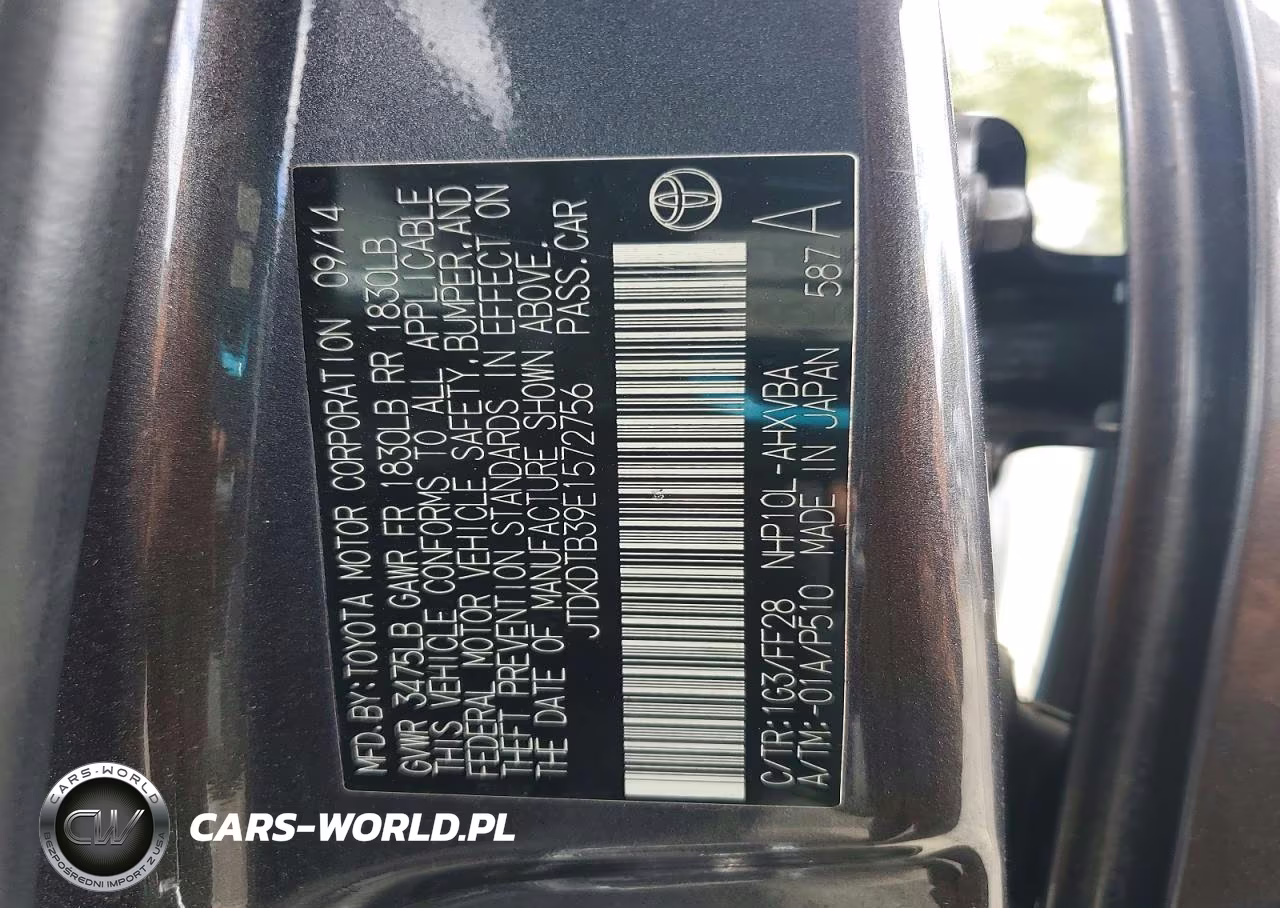 2014 Toyota Prius C Two VIN:JTDKDTB39E1572756 - 14