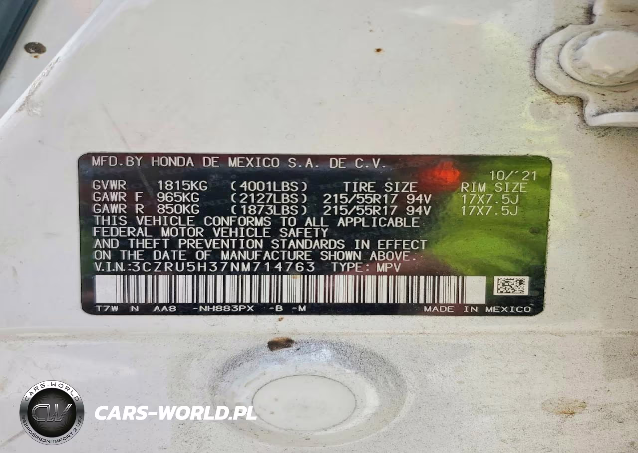 2022 Honda Hr-V Lx VIN:3CZRU5H37NM714763 - 13
