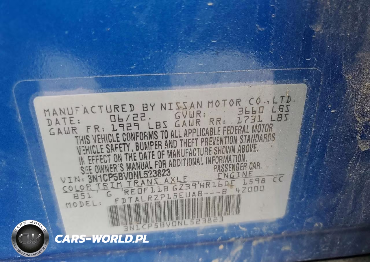 2022 Nissan Kicks S VIN:3N1CP5BV0NL523823 - 12