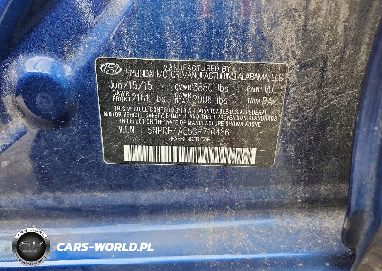 2016 Hyundai Elantra Se VIN:5NPDH4AE5GH710486 - 12