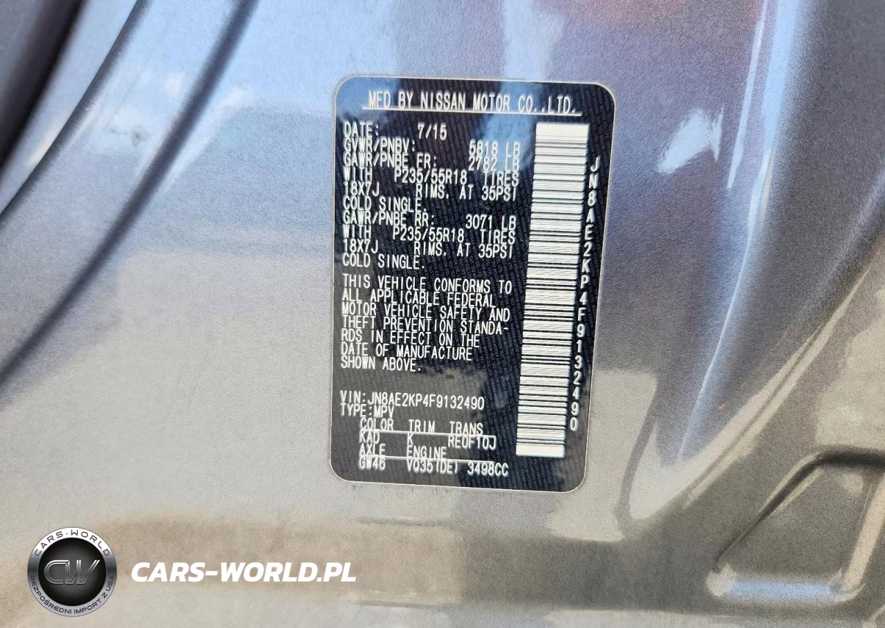 2015 Nissan Quest 3.5 Sl VIN:JN8AE2KP4F9132490 - 13