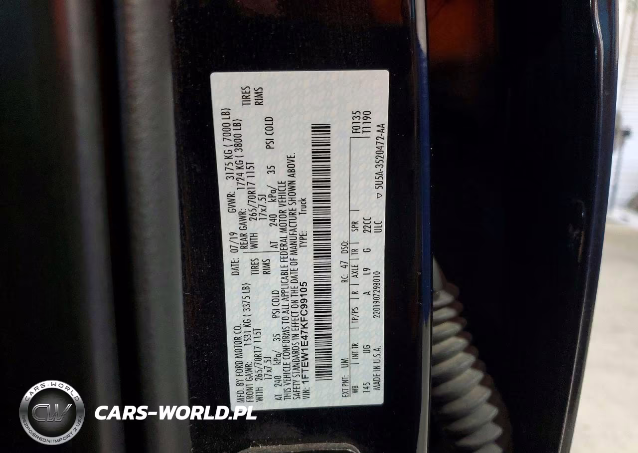 2019 Ford F150 Supercrew VIN:1FTEW1E47KFC99105 - 12