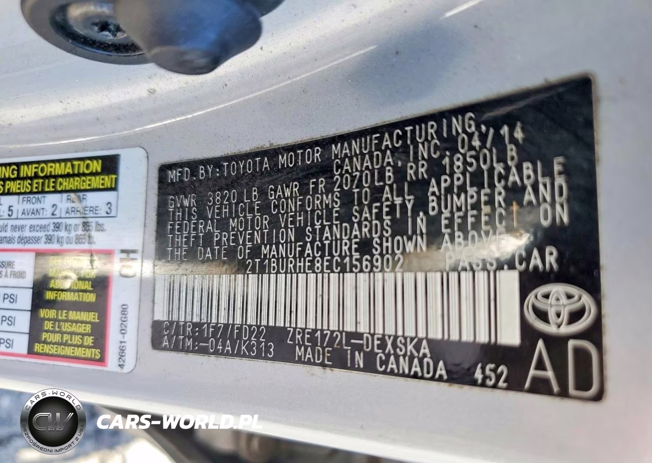 2014 Toyota Corolla S Plus VIN:2T1BURHE8EC156902 - 12