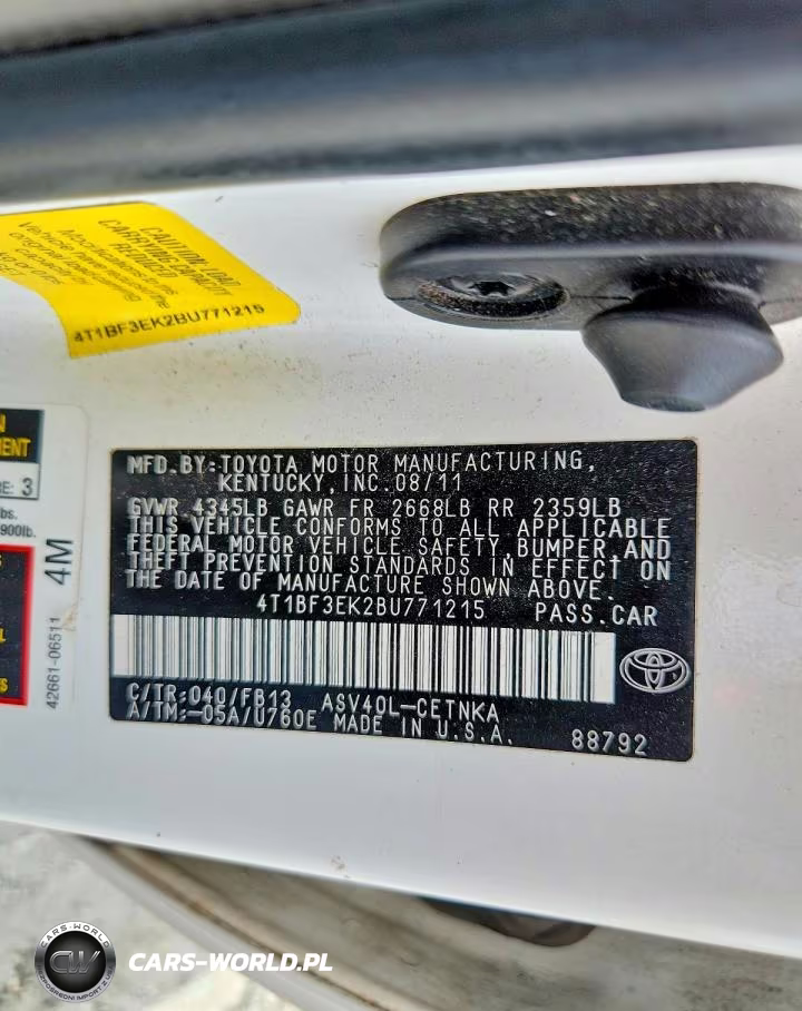 2011 Toyota Camry Le VIN:4T1BF3EK2BU771215 - 12