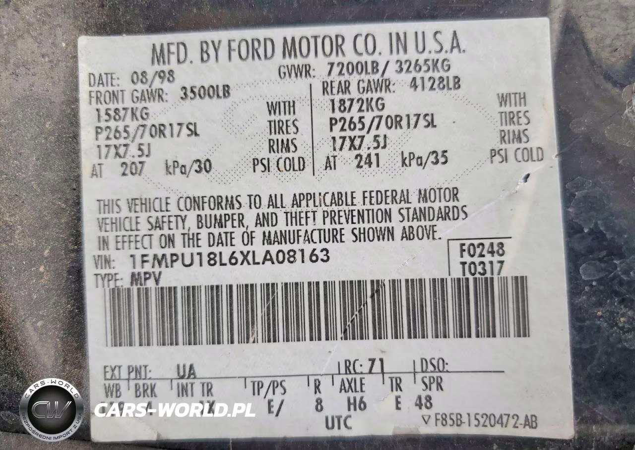 1999 Ford Expedition VIN:1FMPU18L6XLA08163 - 13