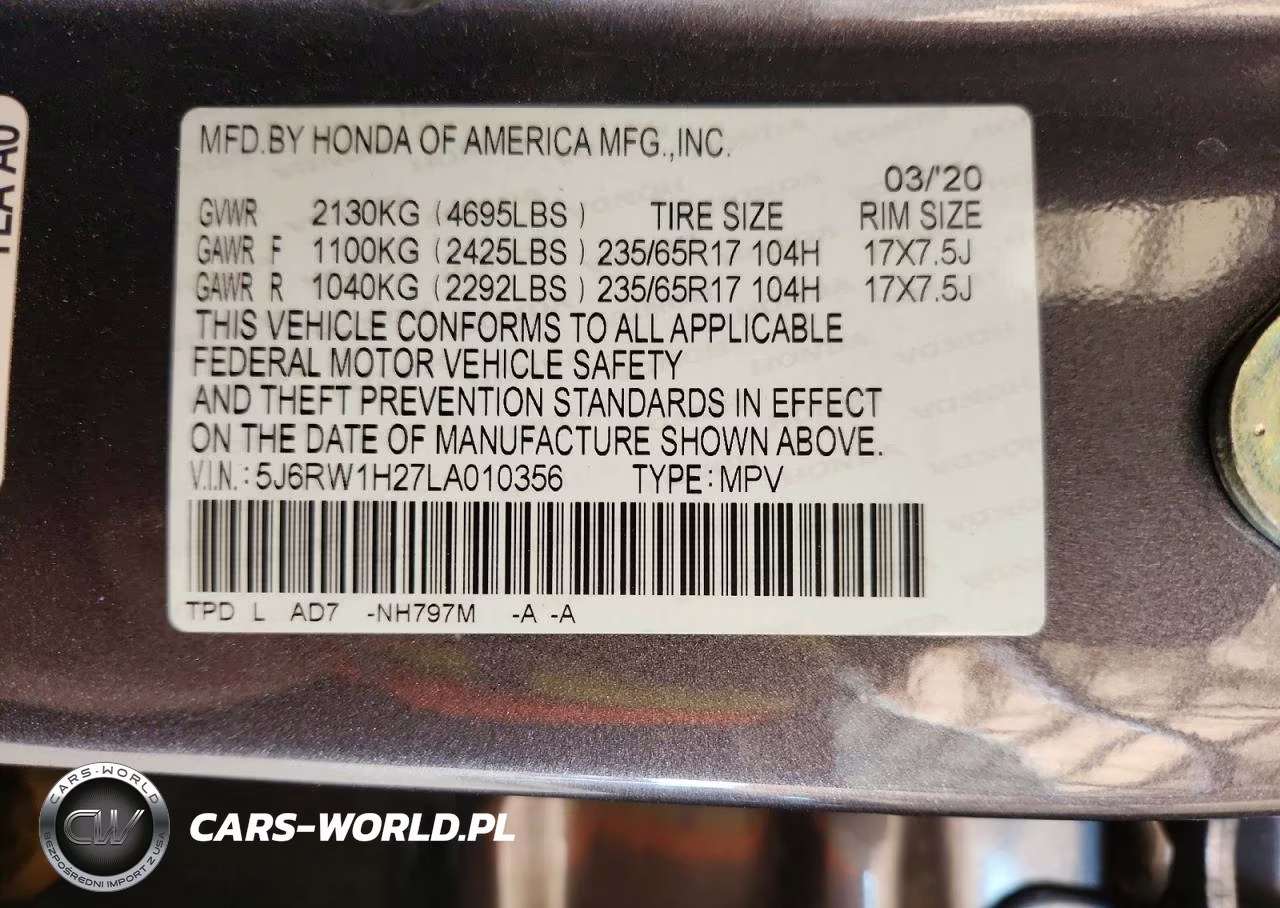 2020 Honda Cr-V Lx VIN:5J6RW1H27LA010356 - 14