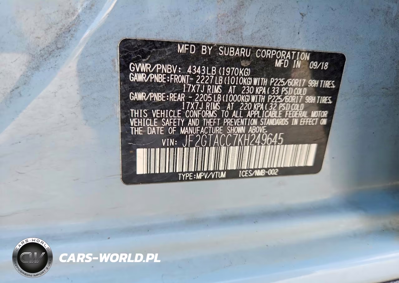 2019 Subaru Crosstrek Premium VIN:JF2GTACC7KH249645 - 13
