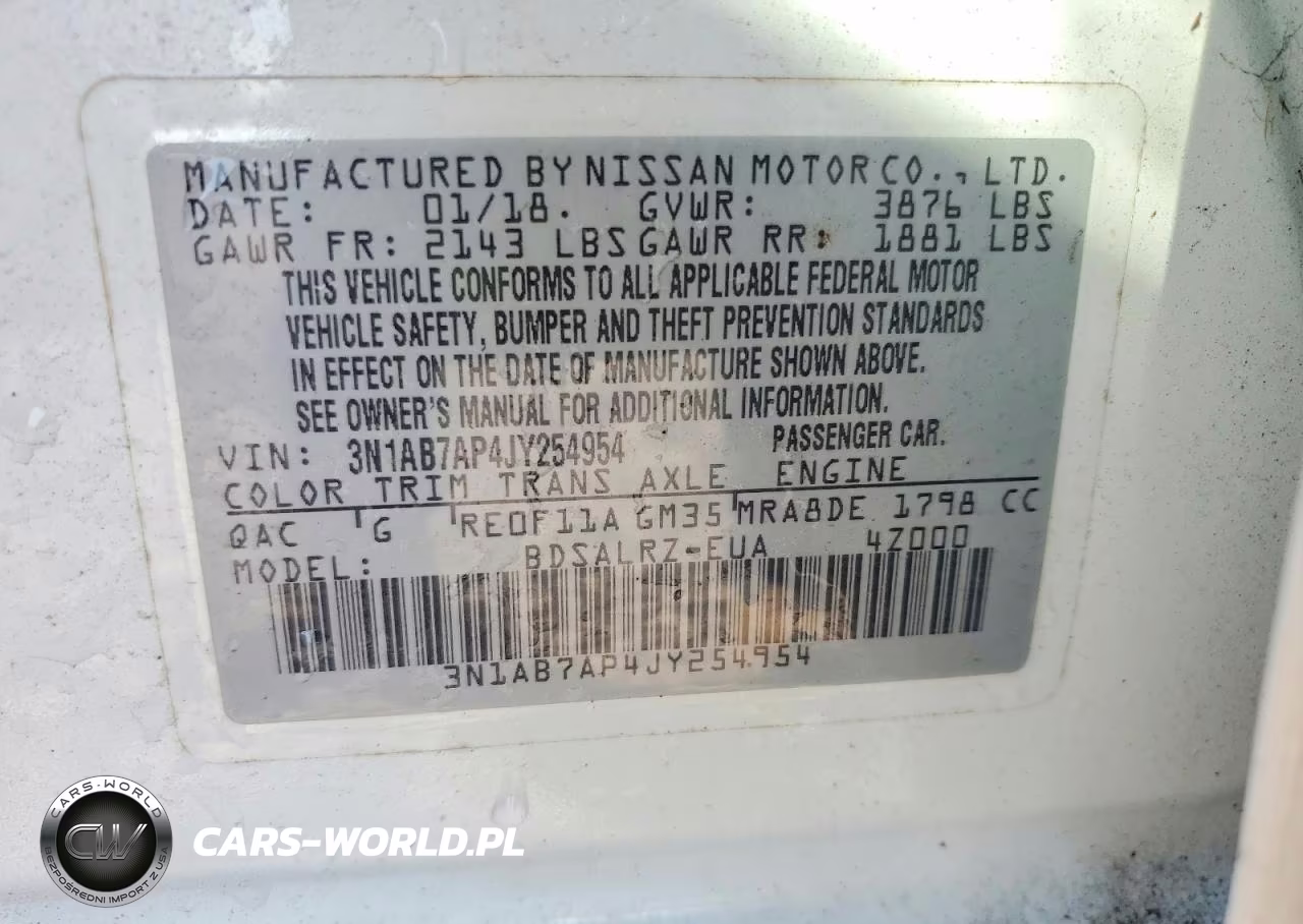 2018 Nissan Sentra Sr VIN:3N1AB7AP4JY254954 - 12