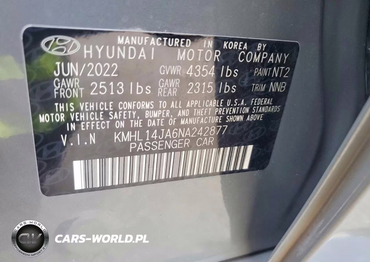 2022 Hyundai Sonata Sel VIN:KMHL14JA6NA242877 - 12