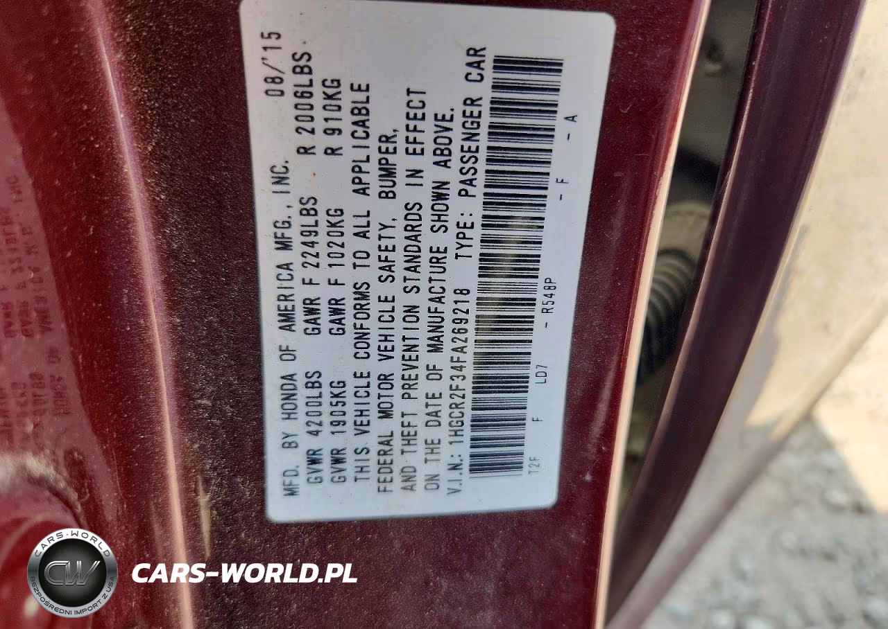 2015 Honda Accord Lx VIN:1HGCR2F34FA269218 - 13