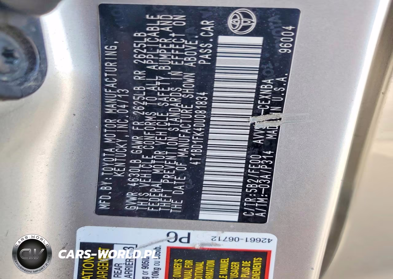 2013 Toyota Camry Hybrid Le VIN:4T1BD1FK4DU081834 - 12