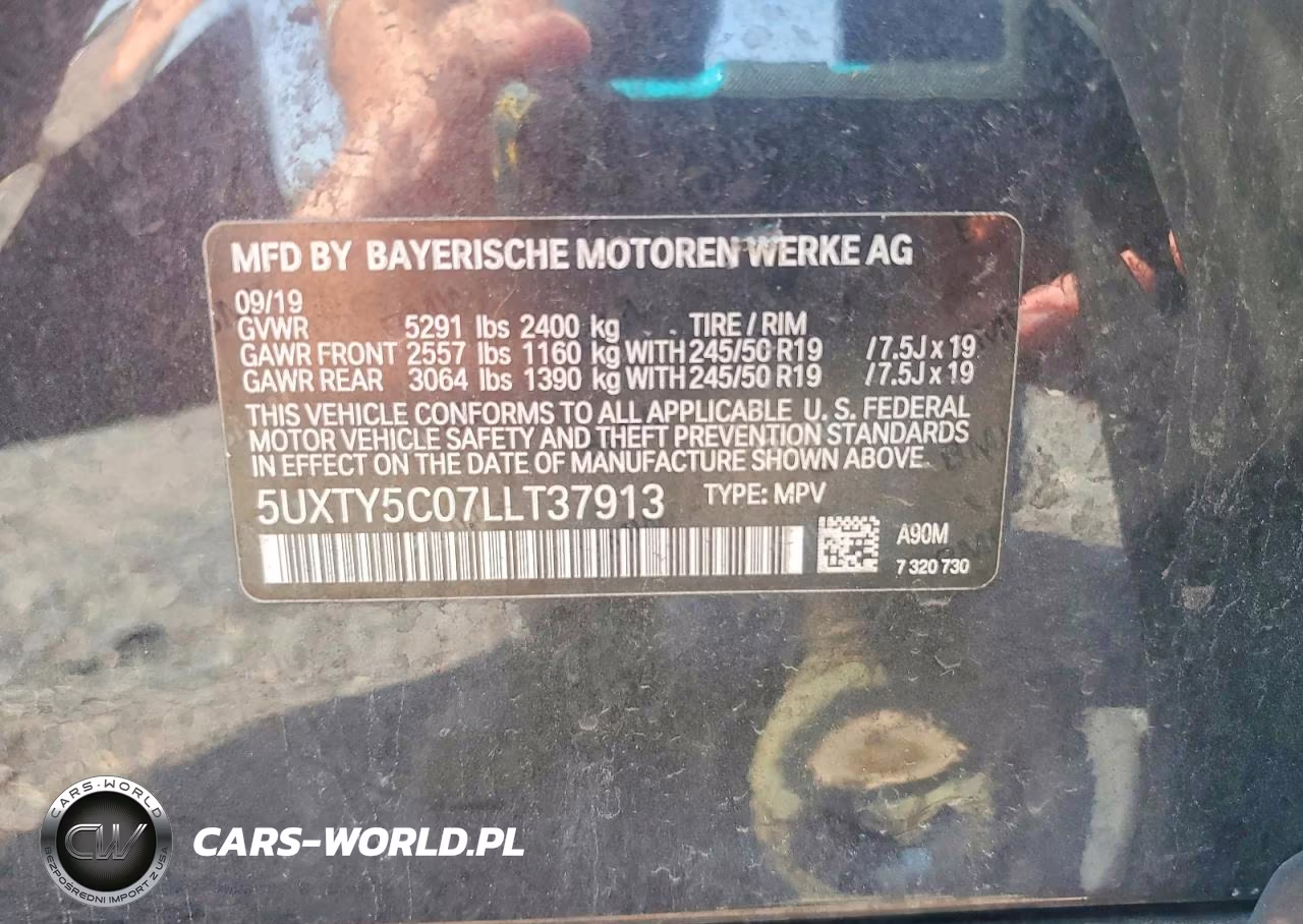 2020 BMW X3 xDrive30I VIN:5UXTY5C07LLT37913 - 13