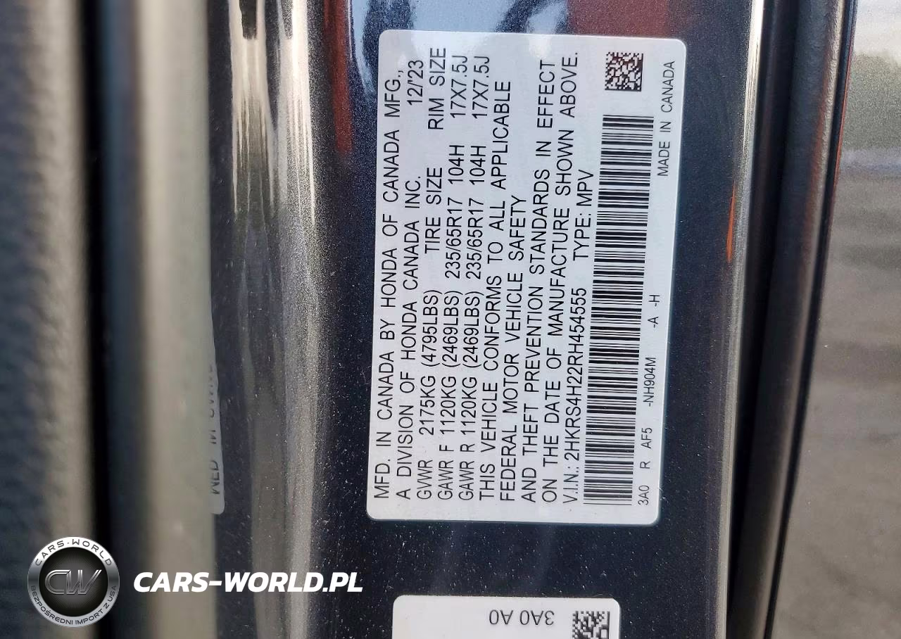 2024 Honda Cr-V Lx VIN:2HKRS4H22RH454555 - 12