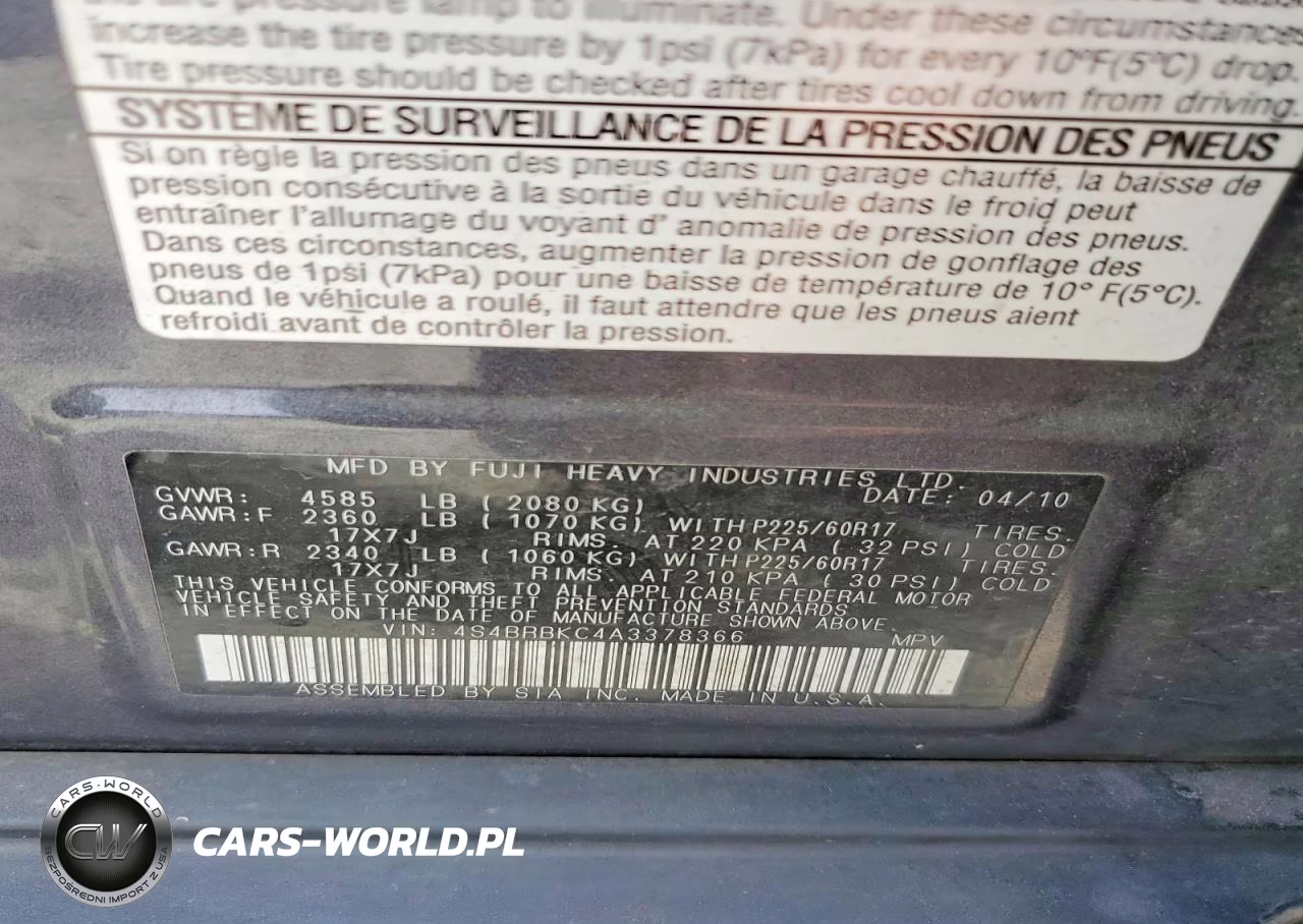 2010 Subaru Outback 2.5I Limited VIN:4S4BRBKC4A3378366 - 14