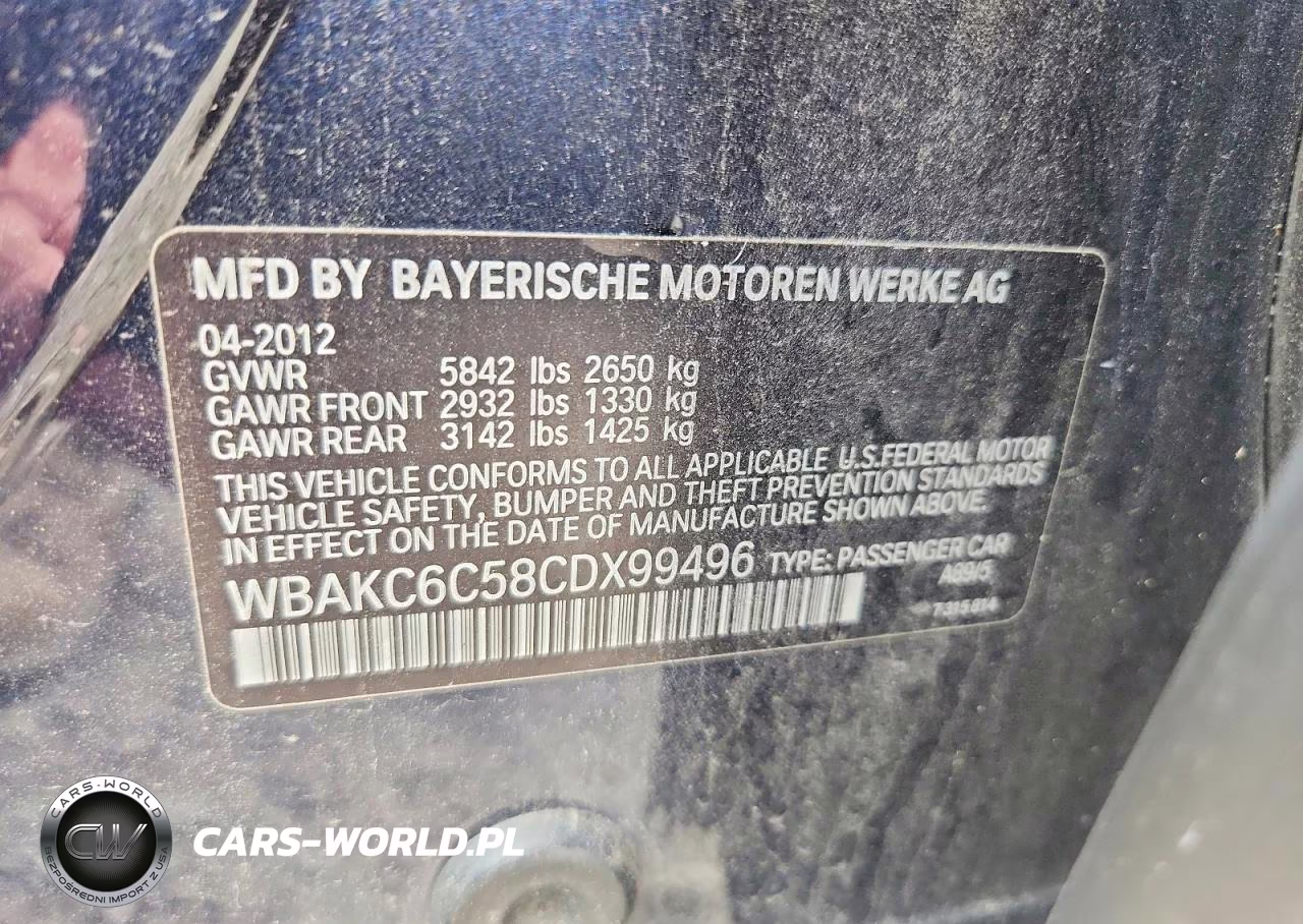 2012 BMW 750 Xi VIN:WBAKC6C58CDX99496 - 12
