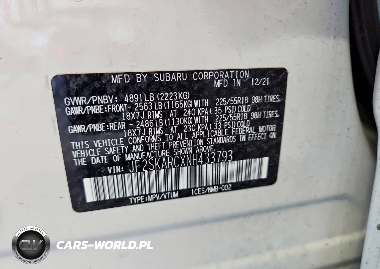2022 Subaru Forester Touring VIN:JF2SKARCXNH433793 - 14