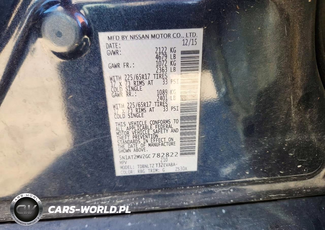 2016 Nissan Rogue Sv VIN:5N1AT2MV2GC782822 - 12