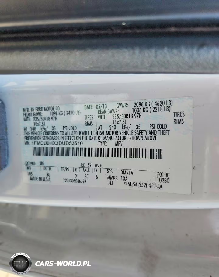 2013 Ford Escape Sel VIN:1FMCU0HX3DUD53510 - 13