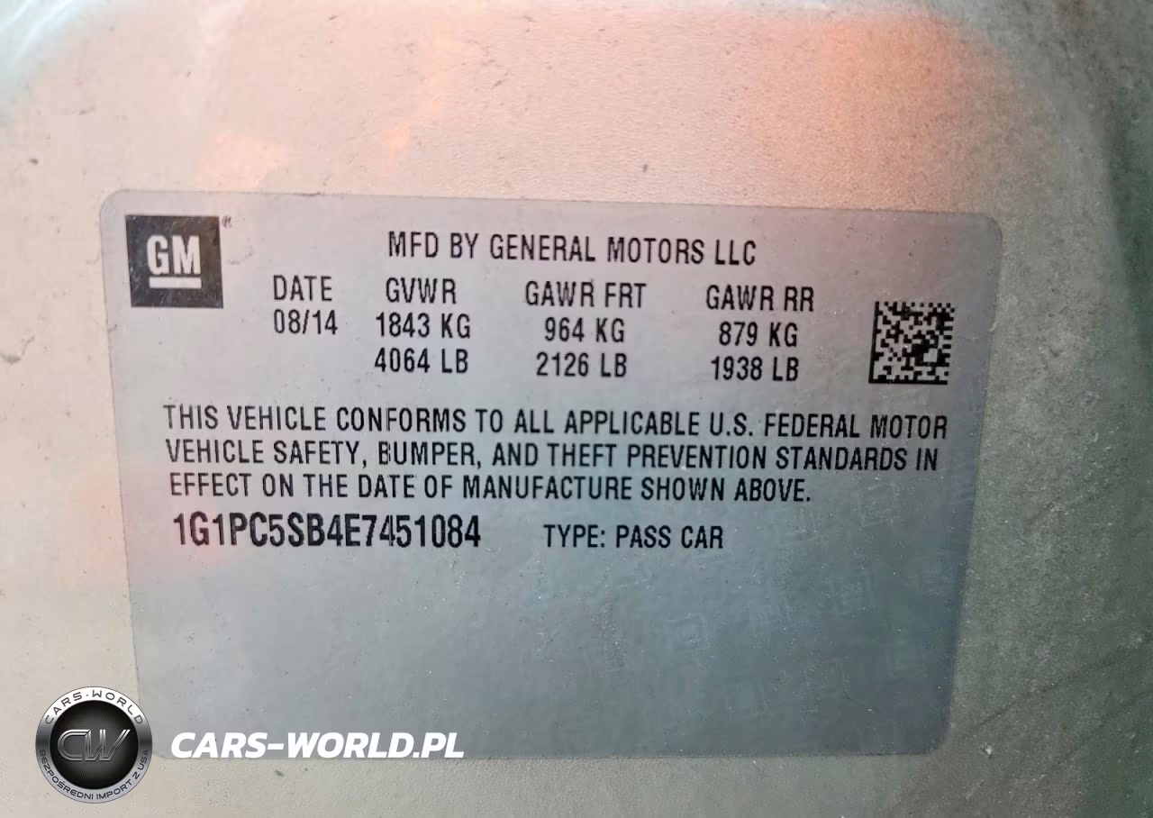 2014 Chevrolet Cruze Lt VIN:1G1PC5SB4E7451084 - 13