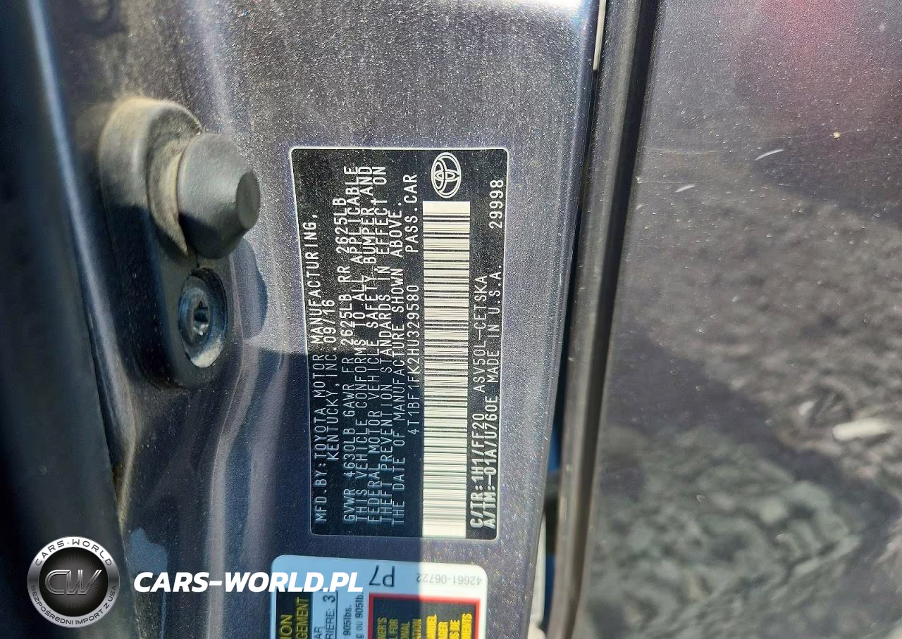 2017 Toyota Camry Se VIN:4T1BF1FK2HU329580 - 12