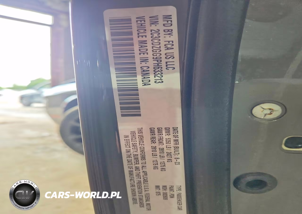 2023 Dodge Challenger Sxt VIN:2C3CDZGG9PH633213 - 12