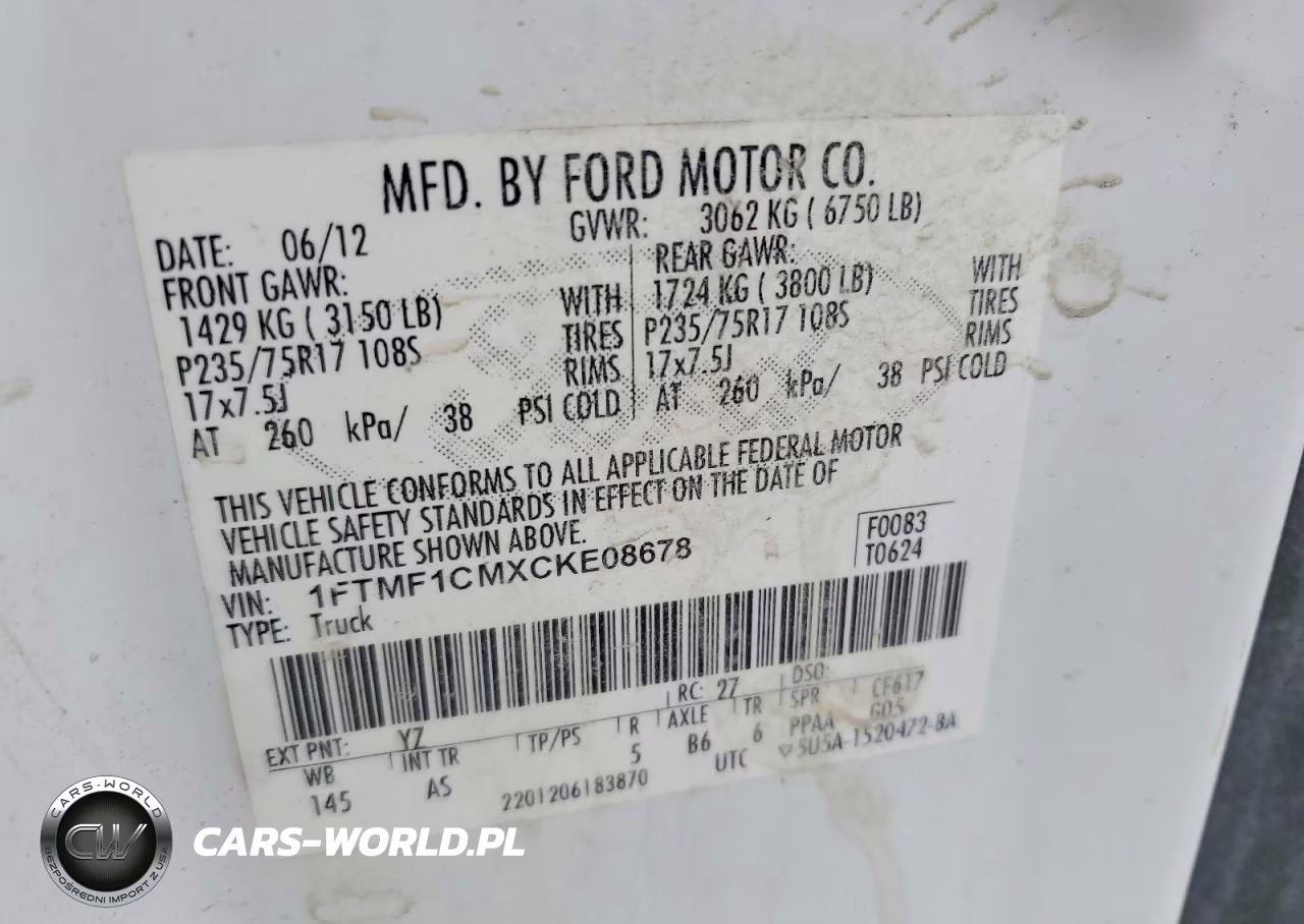 2012 Ford F150 VIN:1FTMF1CMXCKE08678 - 12