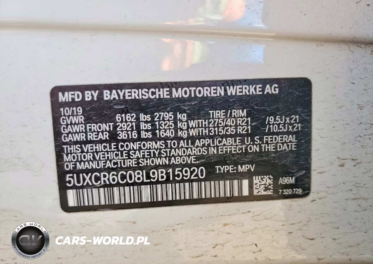2020 BMW X5 xDrive40I VIN:5UXCR6C08L9B15920 - 12