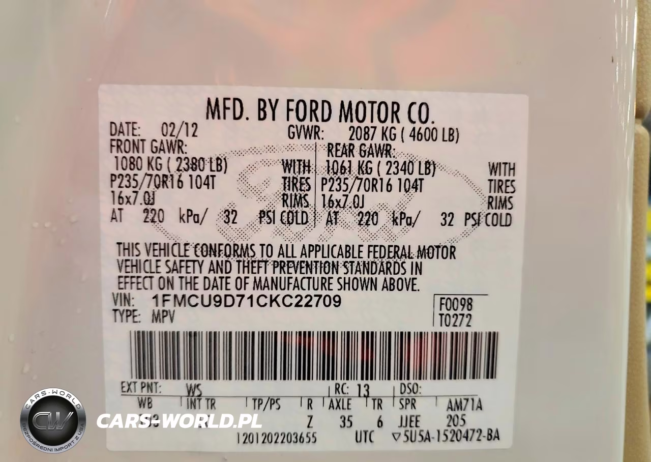 2012 Ford Escape Xlt VIN:1FMCU9D71CKC22709 - 13
