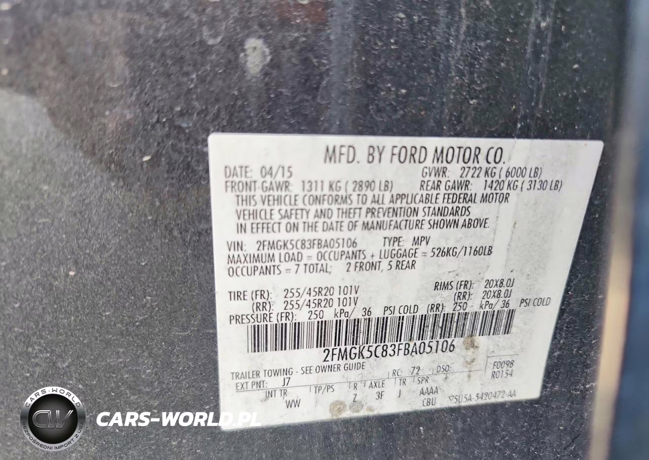 2015 Ford Flex Sel VIN:2FMGK5C83FBA05106 - 13