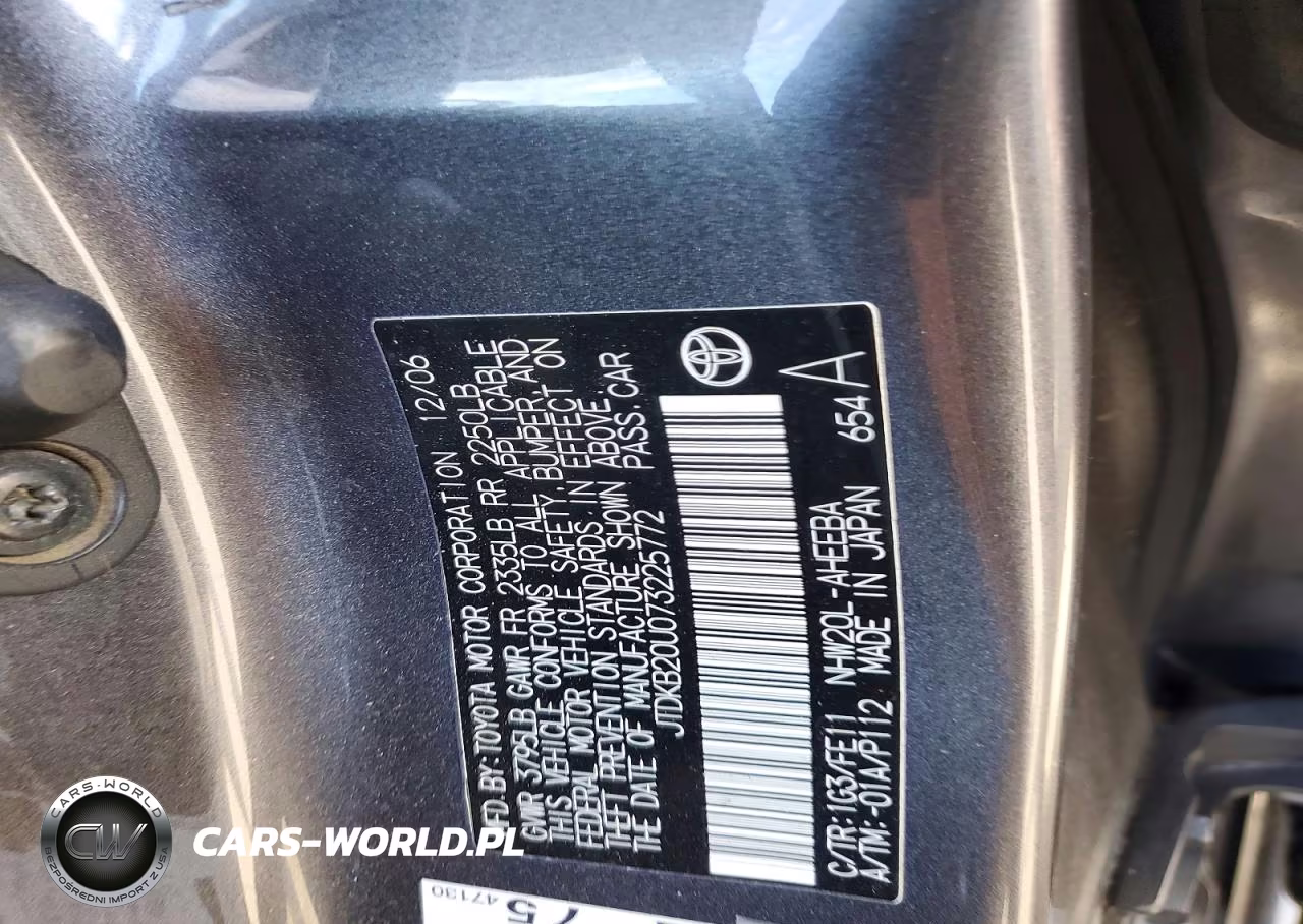 2007 Toyota Prius Base VIN:JTDKB20U073225772 - 13
